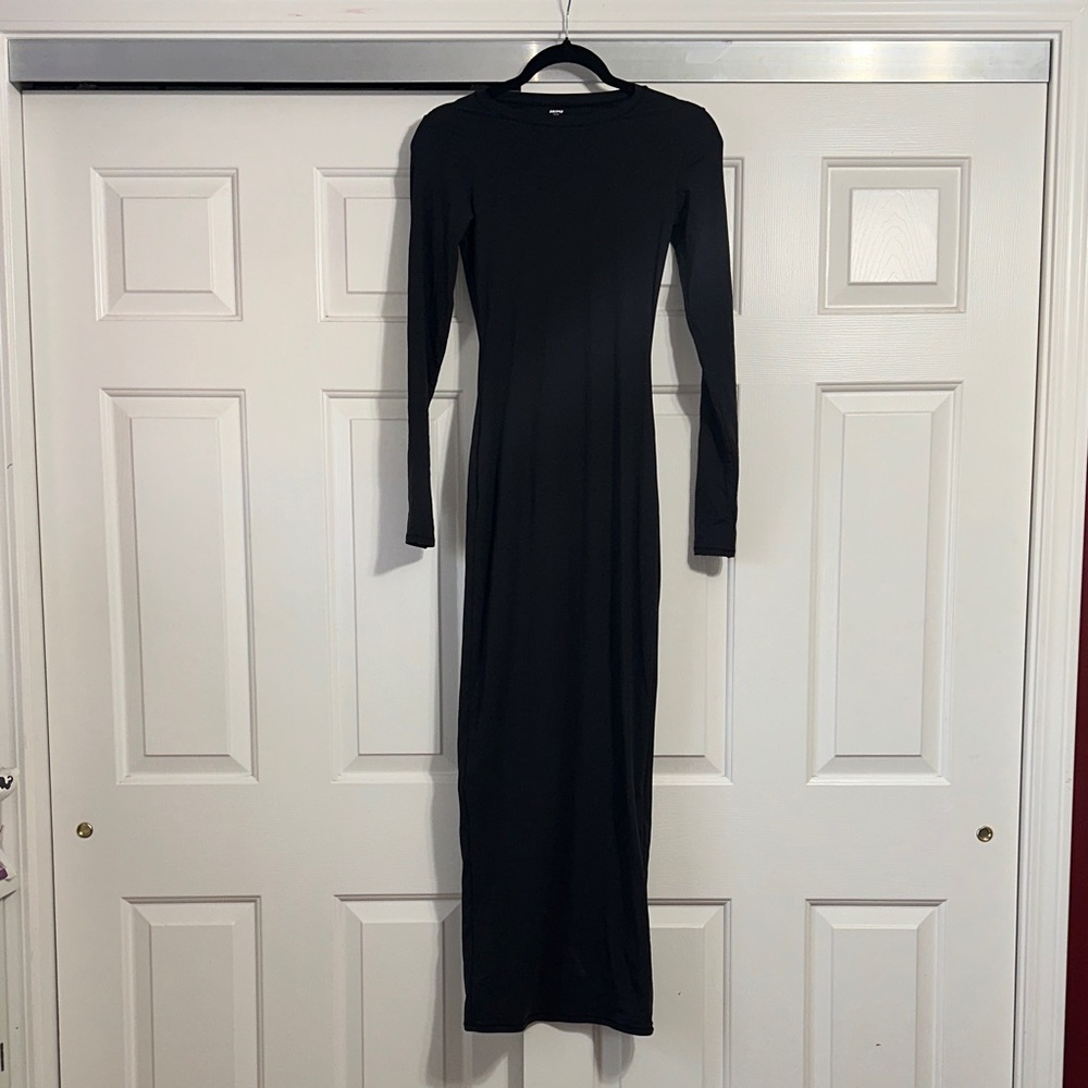 SKIMS Black Long Sleeve Dress